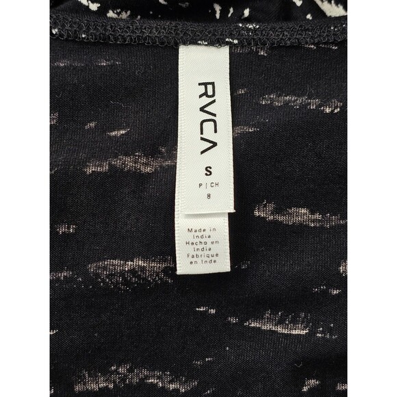 ALK Women's Small RVCA Black & White Long Sleeve Skater A-Line Jersey Dress NEW - Picture 7 of 9